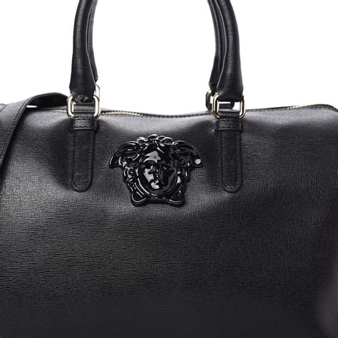 versace saffiano bag|VERSACE Saffiano Calfskin Palazzo Duffle Bag Black.